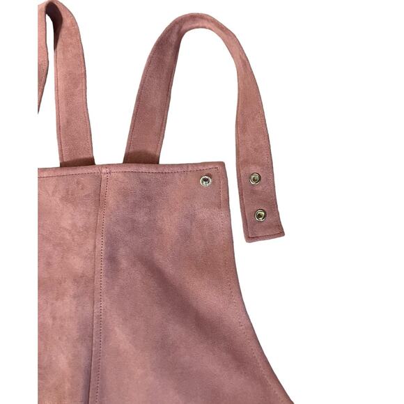 Forever 21 Women's Dusty Pink Patch Pockets Suede Overall Dress | Size M - Picture 4 of 12